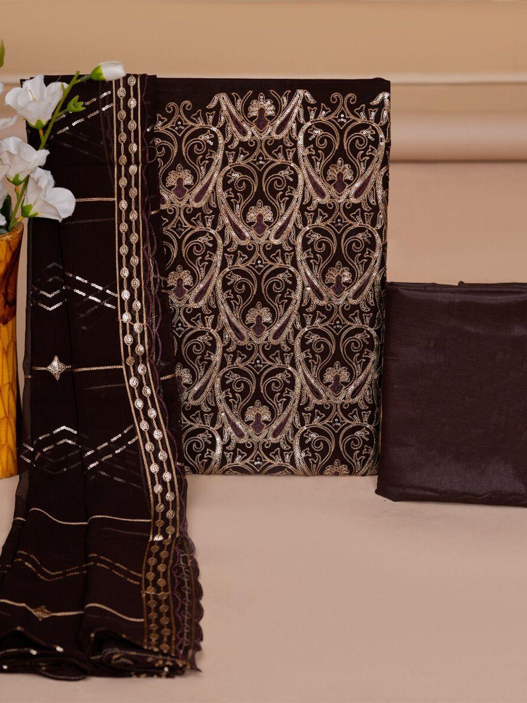kalini embellished silk chiffon unstitched dress material