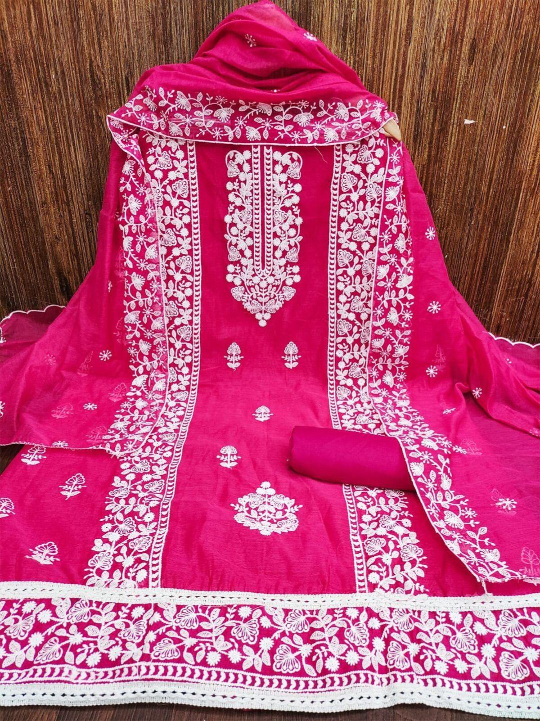kalini embroidered art silk unstitched dress material