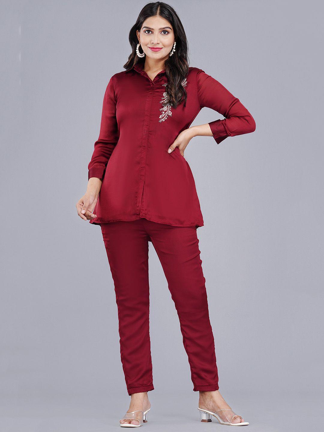 kalini embroidered pure cotton shirt with trouser