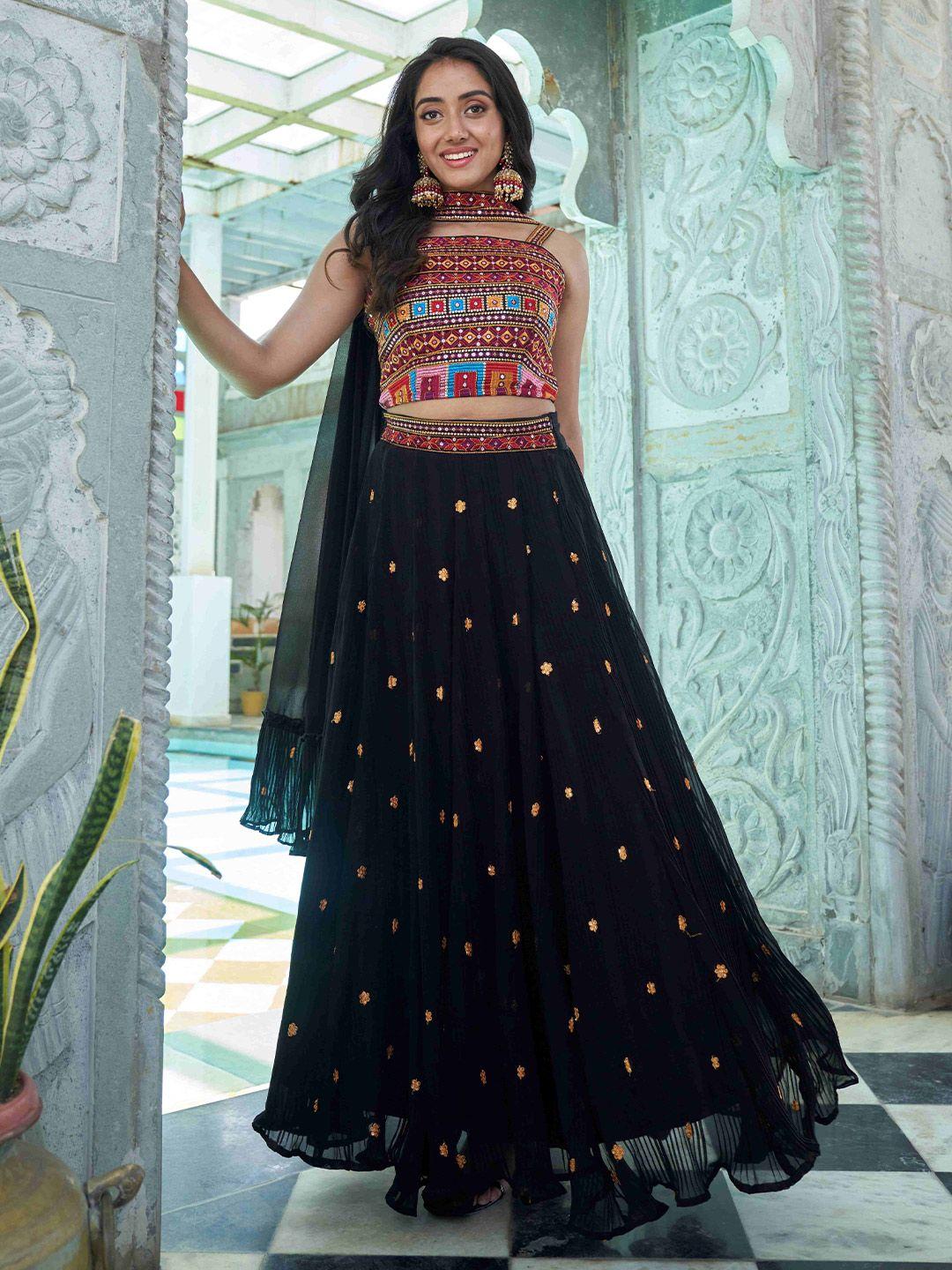 kalini embroidered sequinned ready to wear lehenga & blouse with dupatta