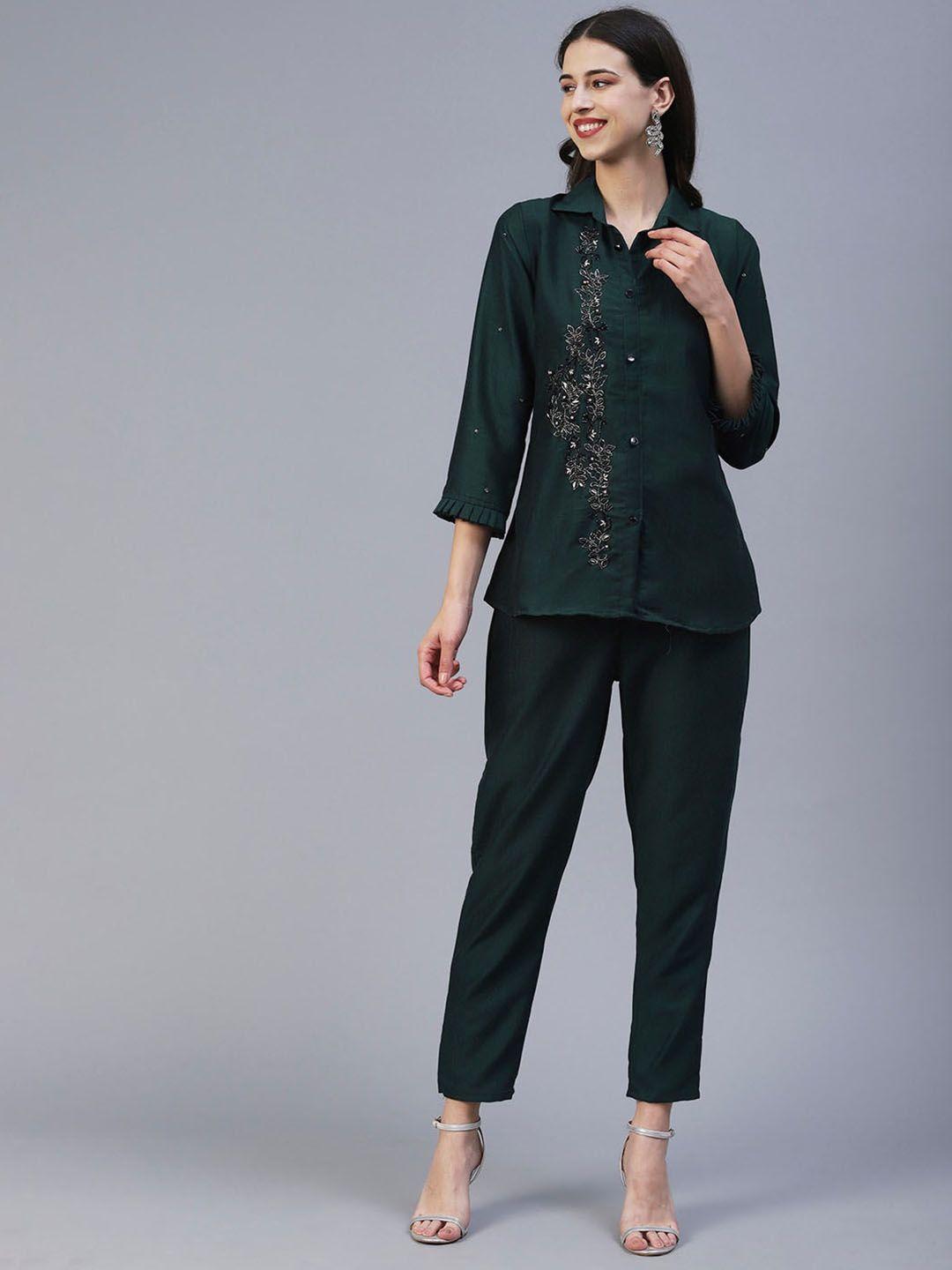 kalini embroidered shirt with trousers