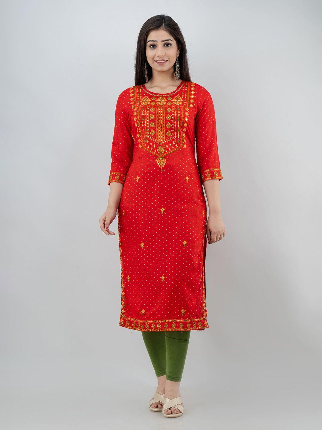 kalini embroidered straight kurta