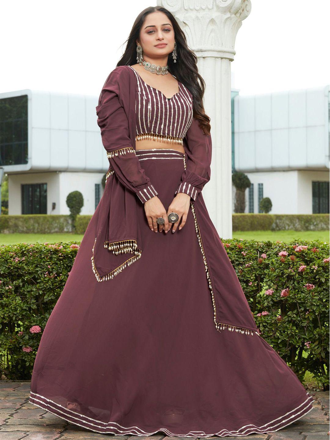 kalini embroidered thread work ready to wear lehenga & blouse with dupatta