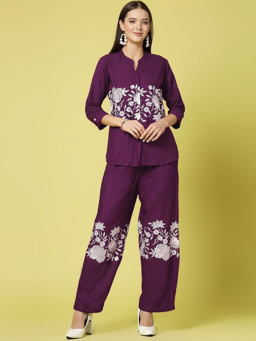 kalini embroidered top with trousers co-ords