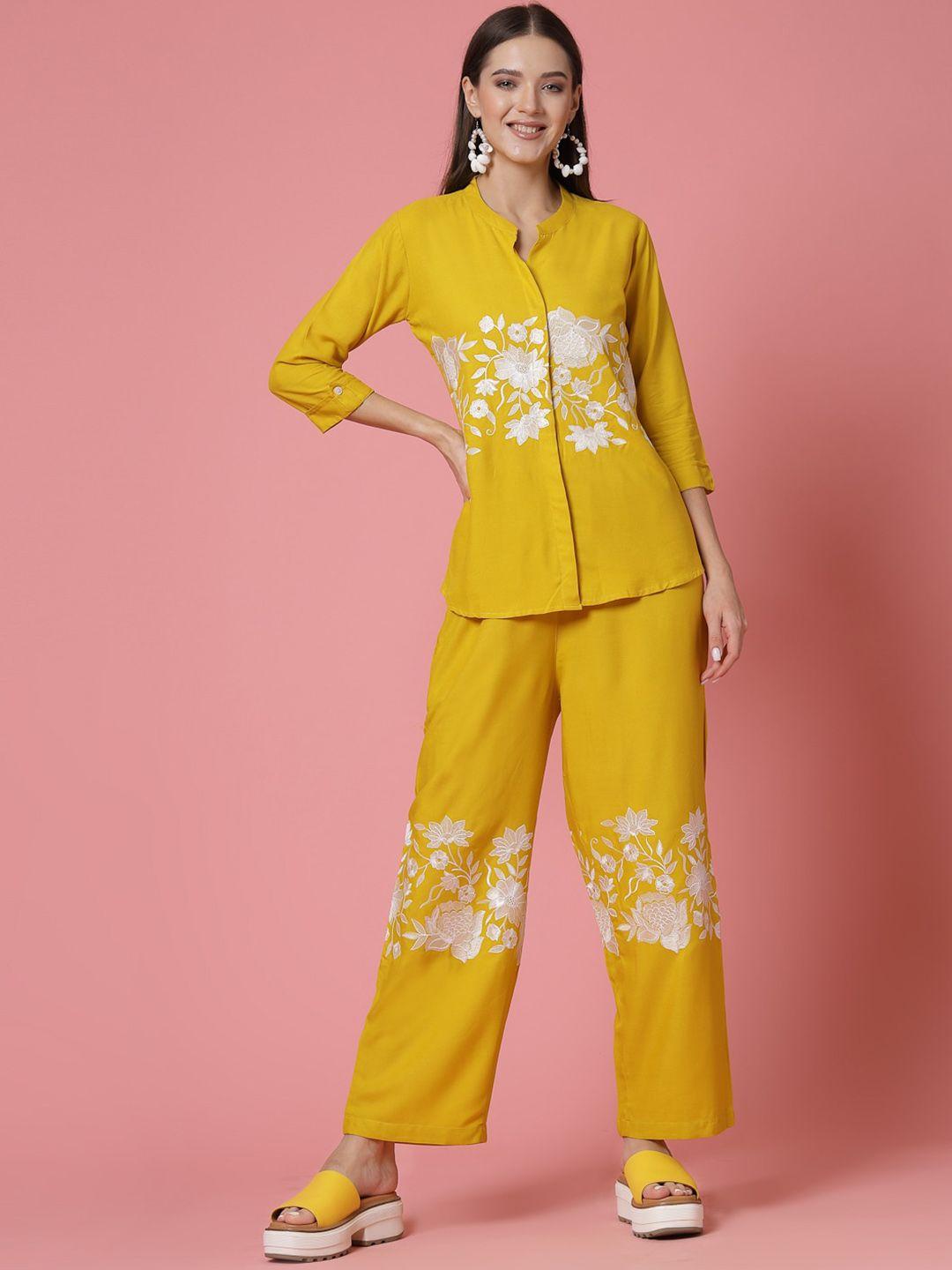 kalini embroidered top with trousers co-ords