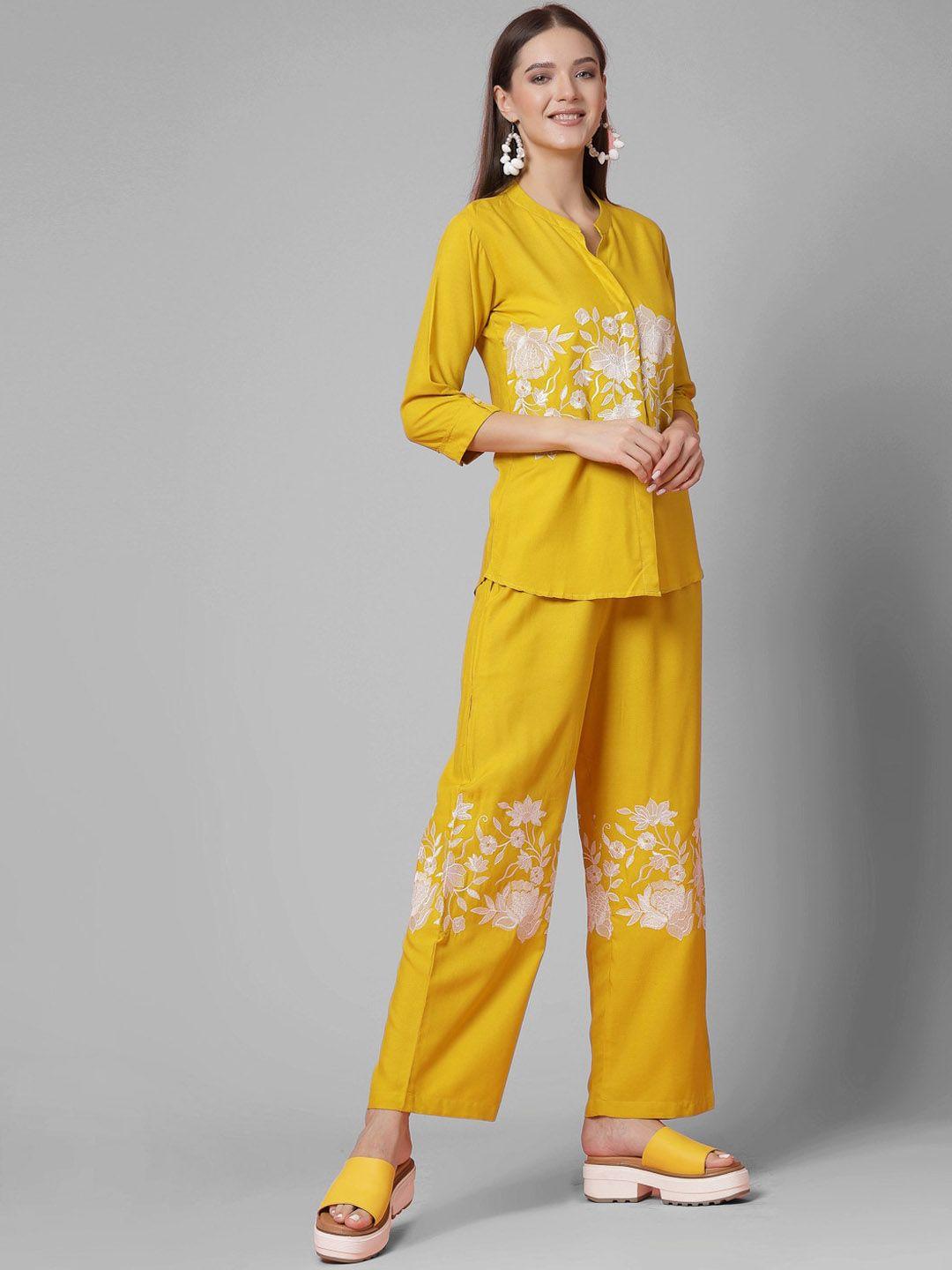 kalini embroidered top with trousers co-ords