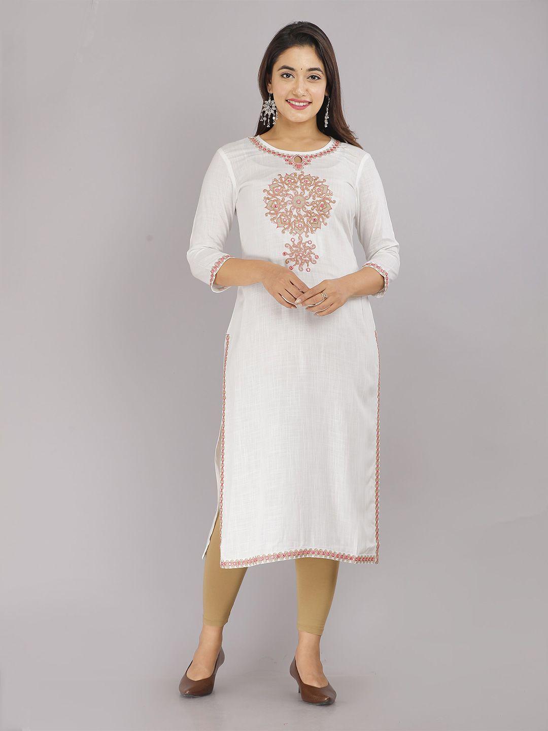 kalini ethnic motif embroidered straight kurta