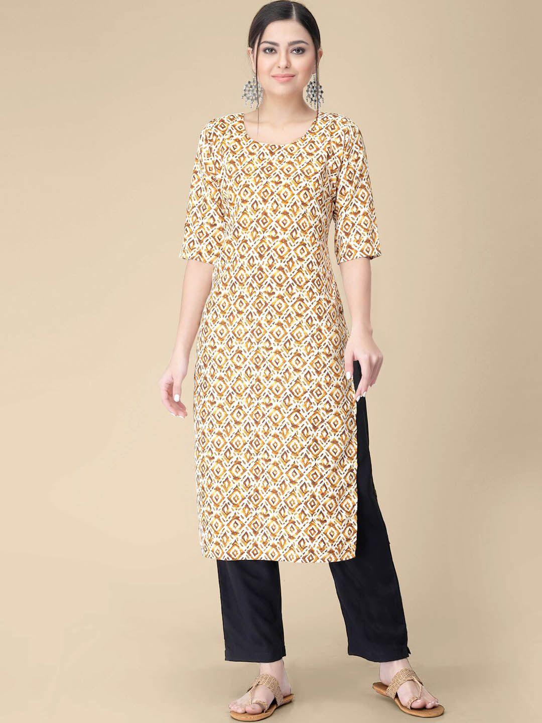 kalini ethnic motif printed kurta with trousers