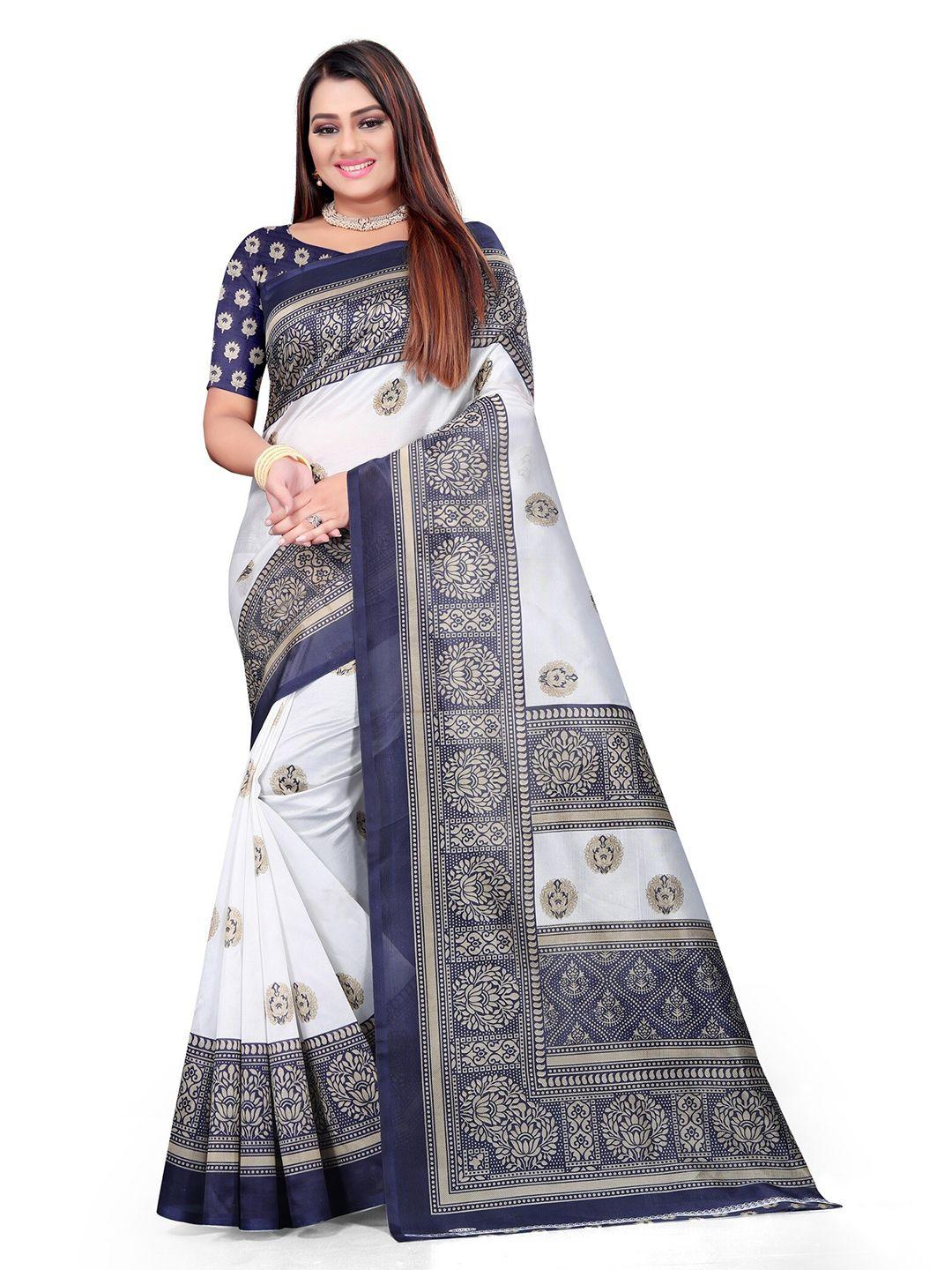 kalini ethnic motifs art silk half and half mysore silk saree