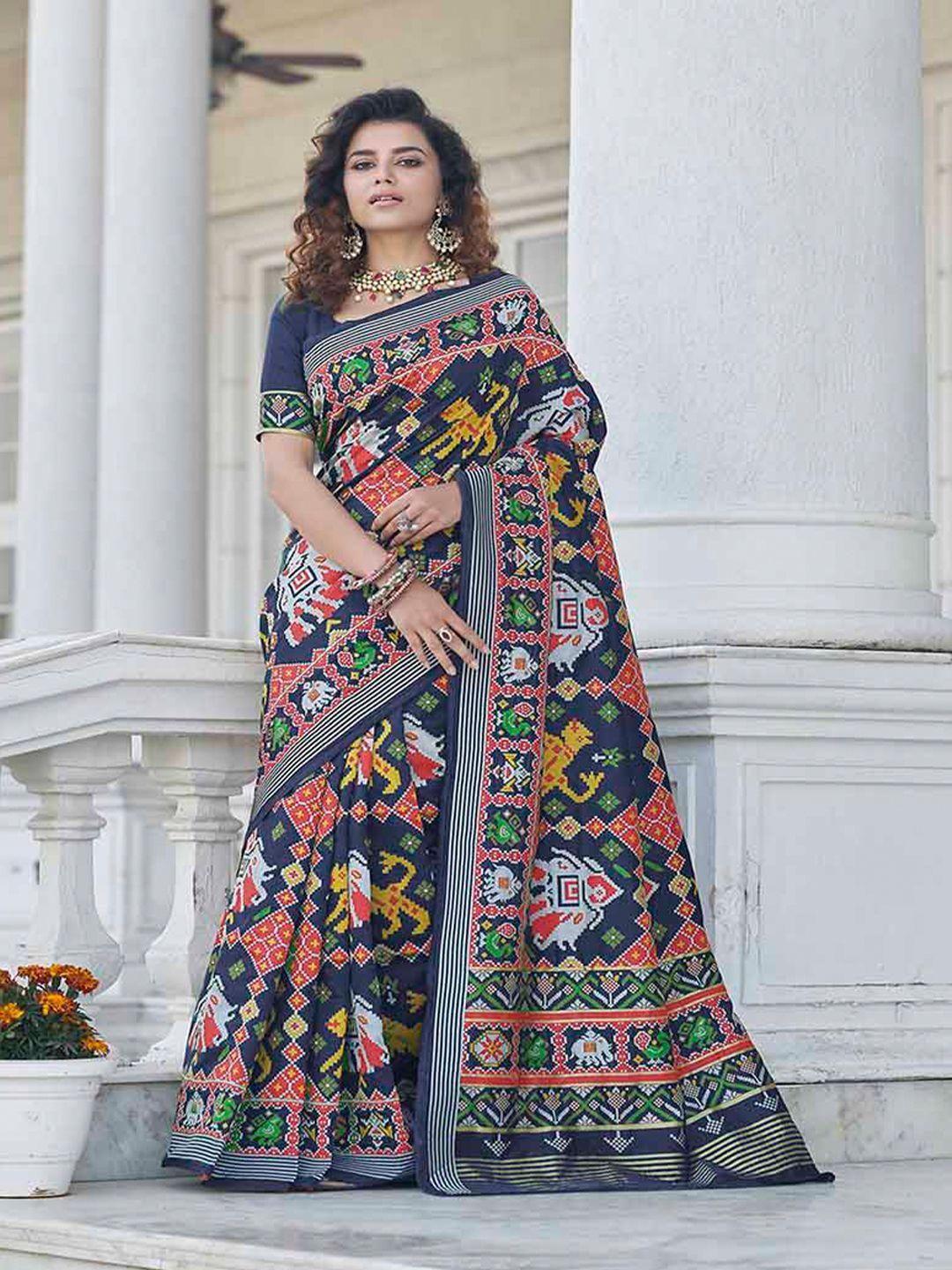 kalini ethnic motifs art silk patola saree