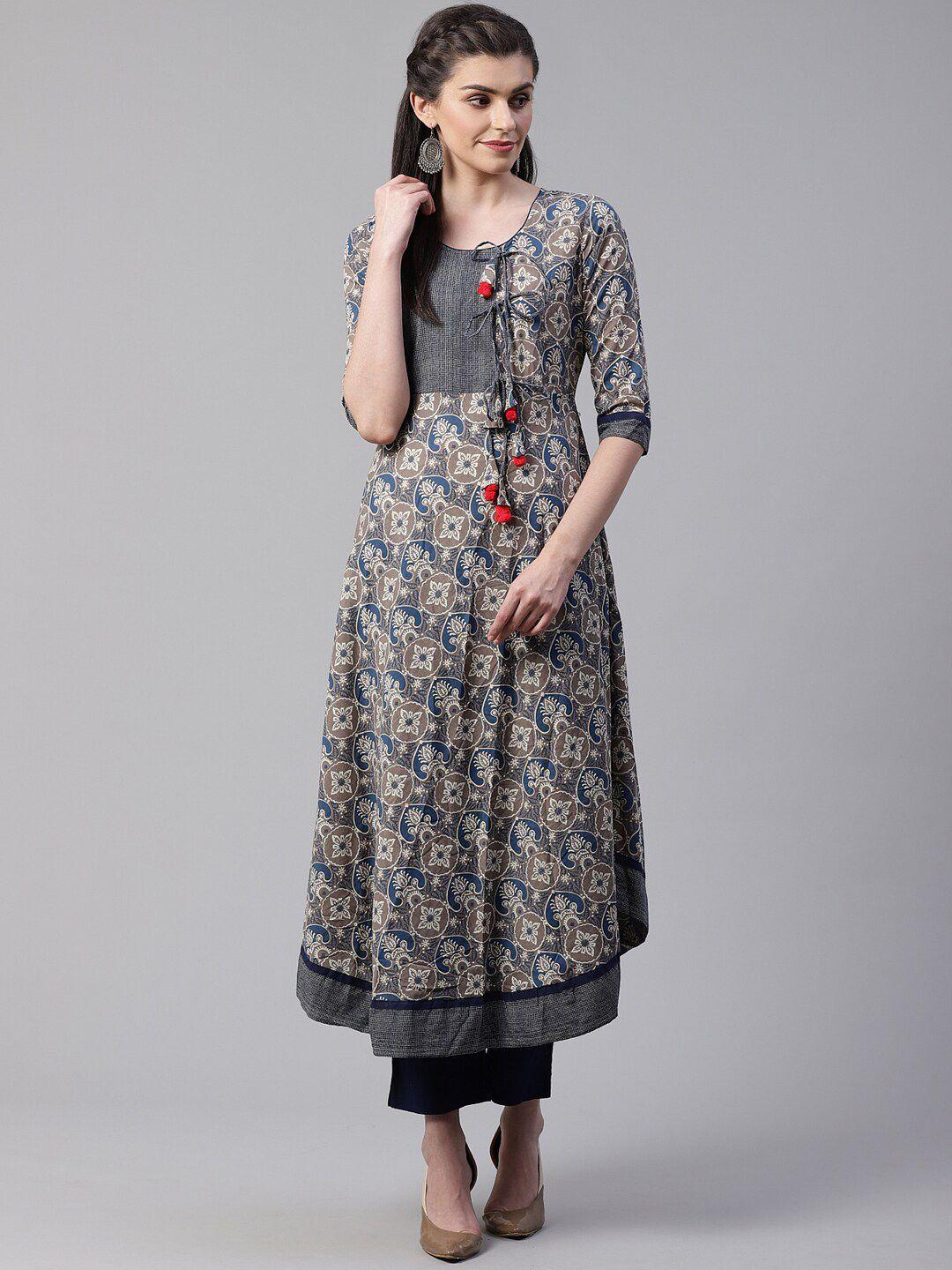 kalini ethnic motifs cotton a line kurta