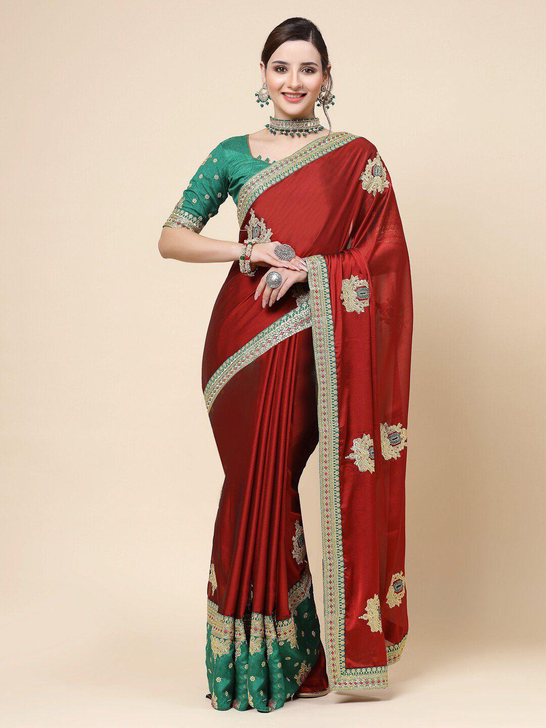 kalini ethnic motifs embroidered art silk saree