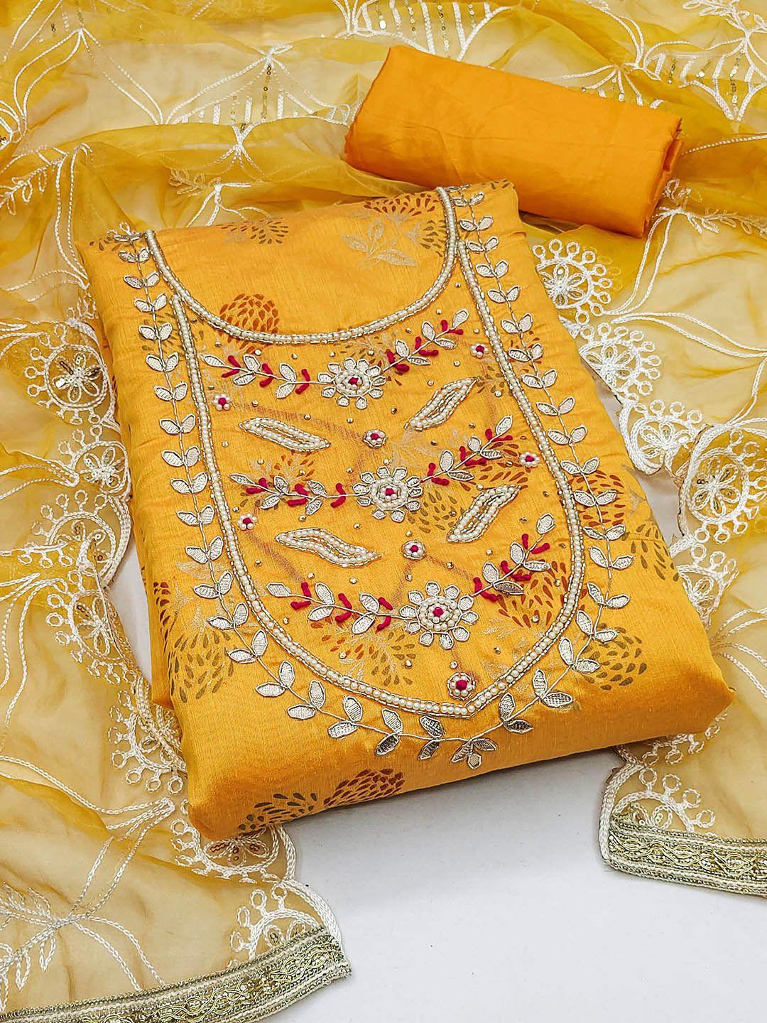 kalini ethnic motifs embroidered beads and stones unstitched dress material