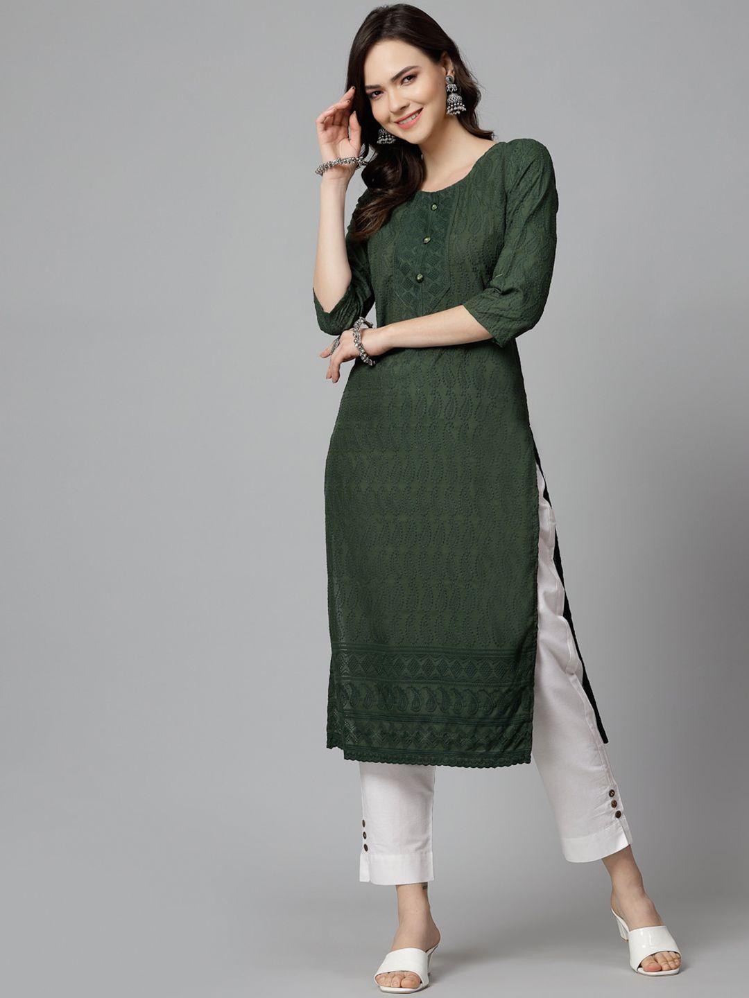 kalini ethnic motifs embroidered chikankari kurta