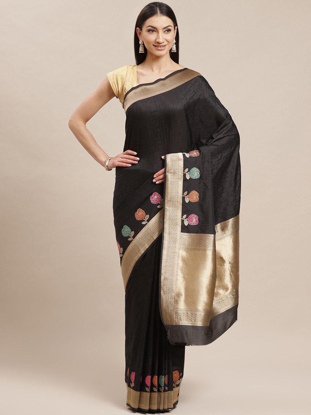 kalini ethnic motifs embroidered silk blend saree