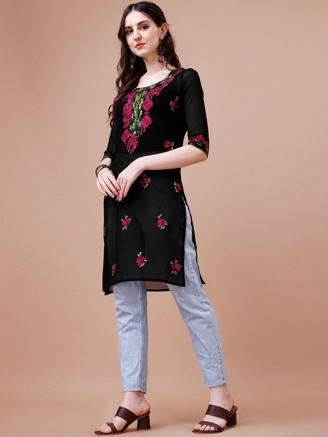 kalini ethnic motifs embroidered straight kurta