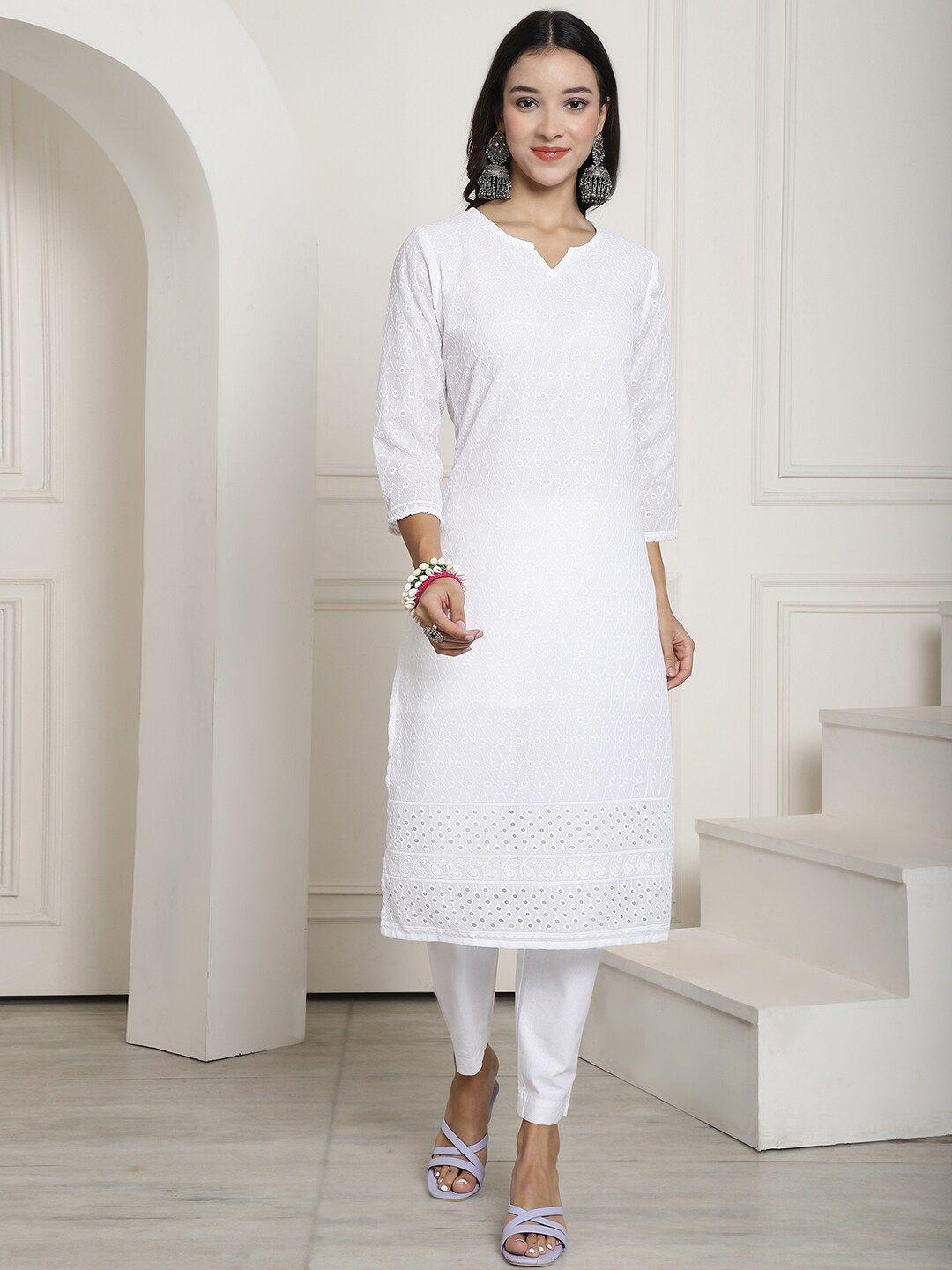 kalini ethnic motifs embroidered thread work straight kurta