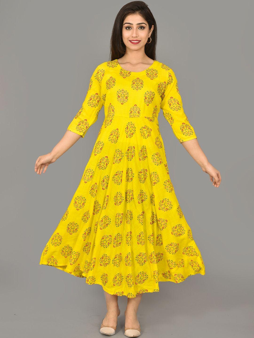 kalini ethnic motifs printed a-line ethnic dress