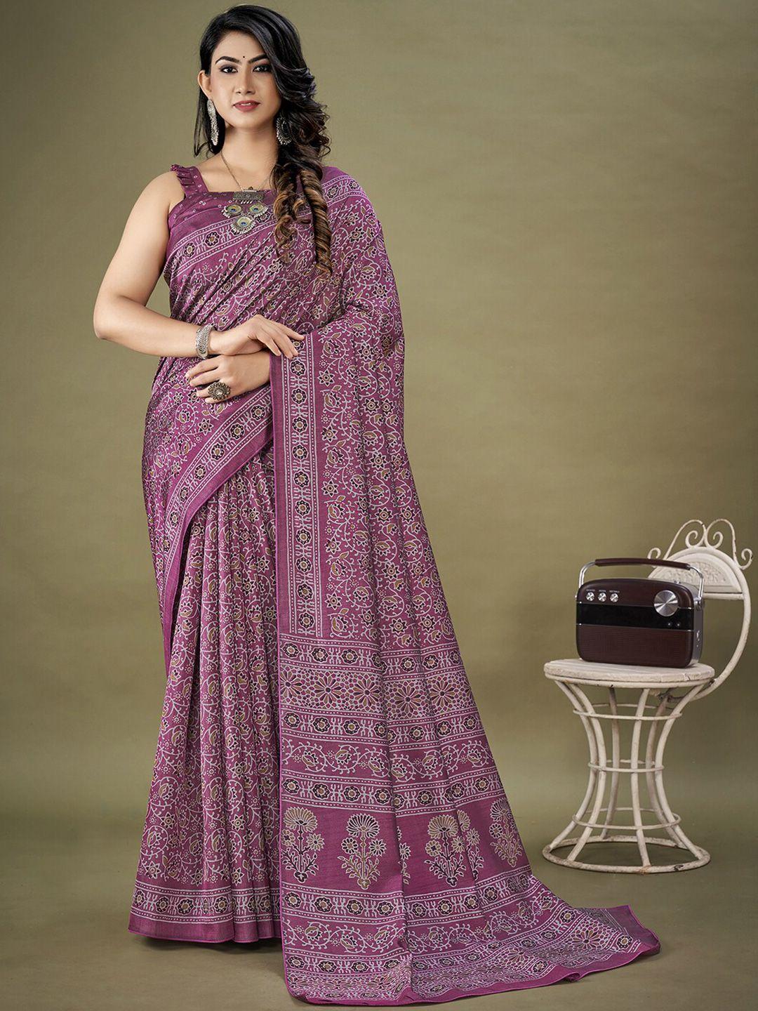 kalini ethnic motifs printed art silk ikat saree