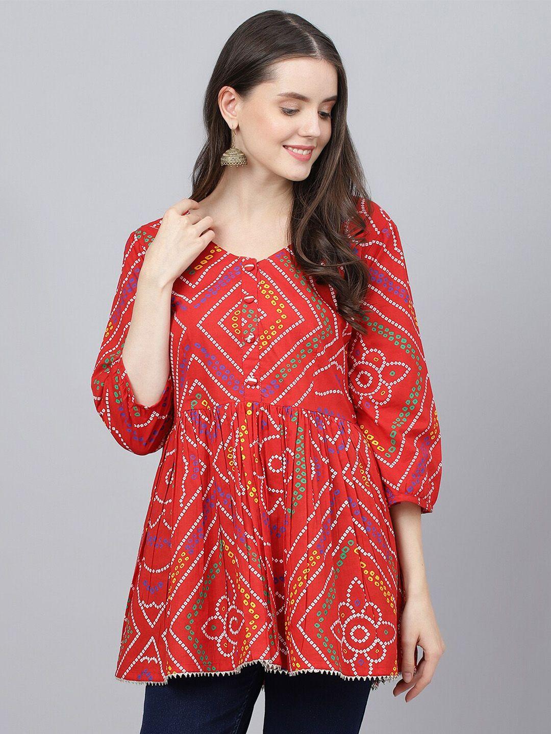 kalini ethnic motifs printed cotton empire kurti