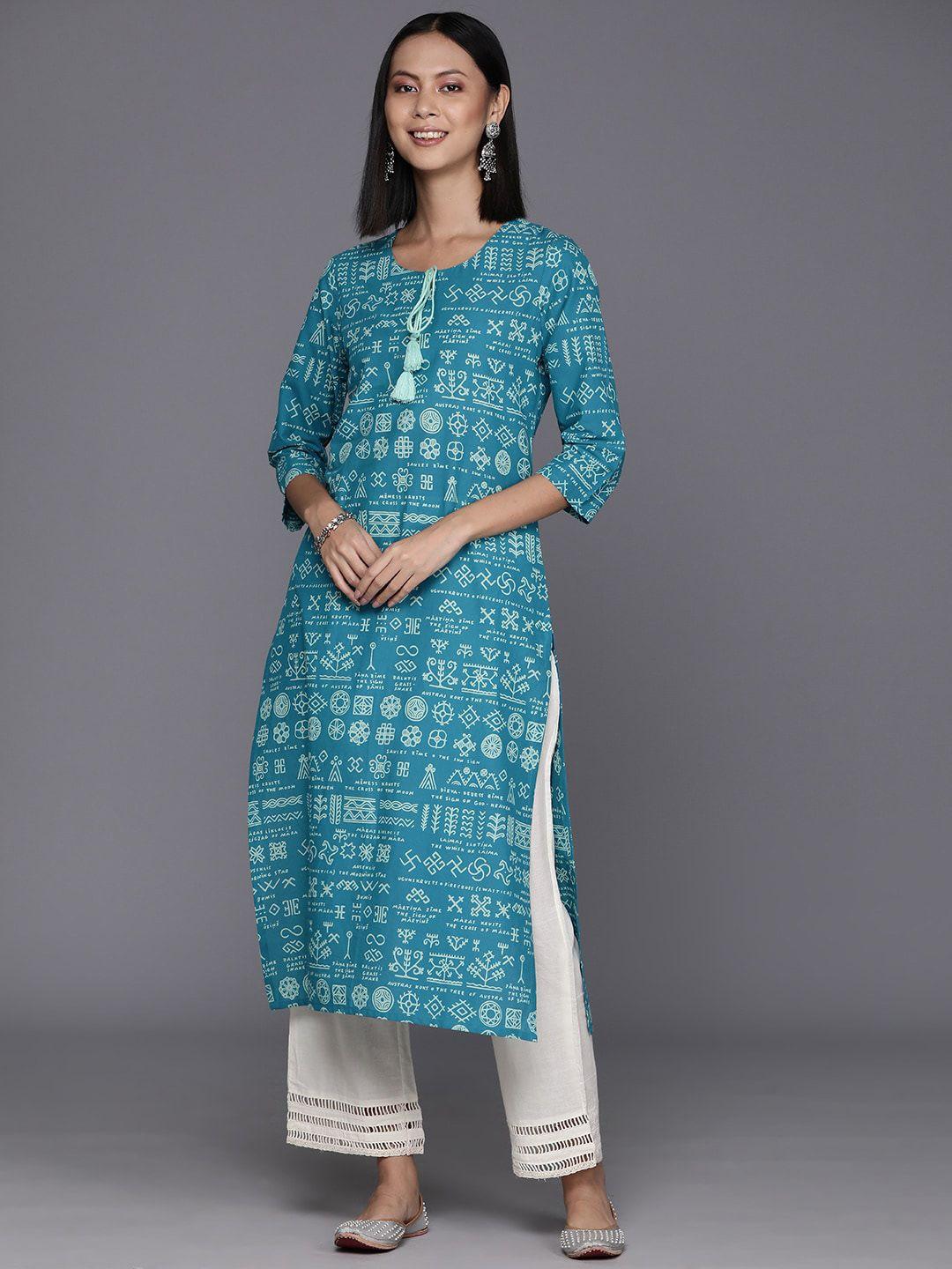 kalini ethnic motifs printed cotton kurta