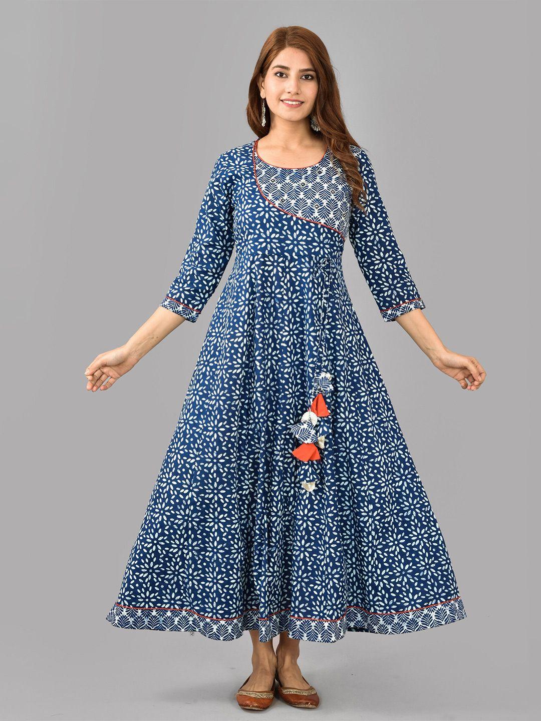 kalini ethnic motifs printed cotton maxi dress