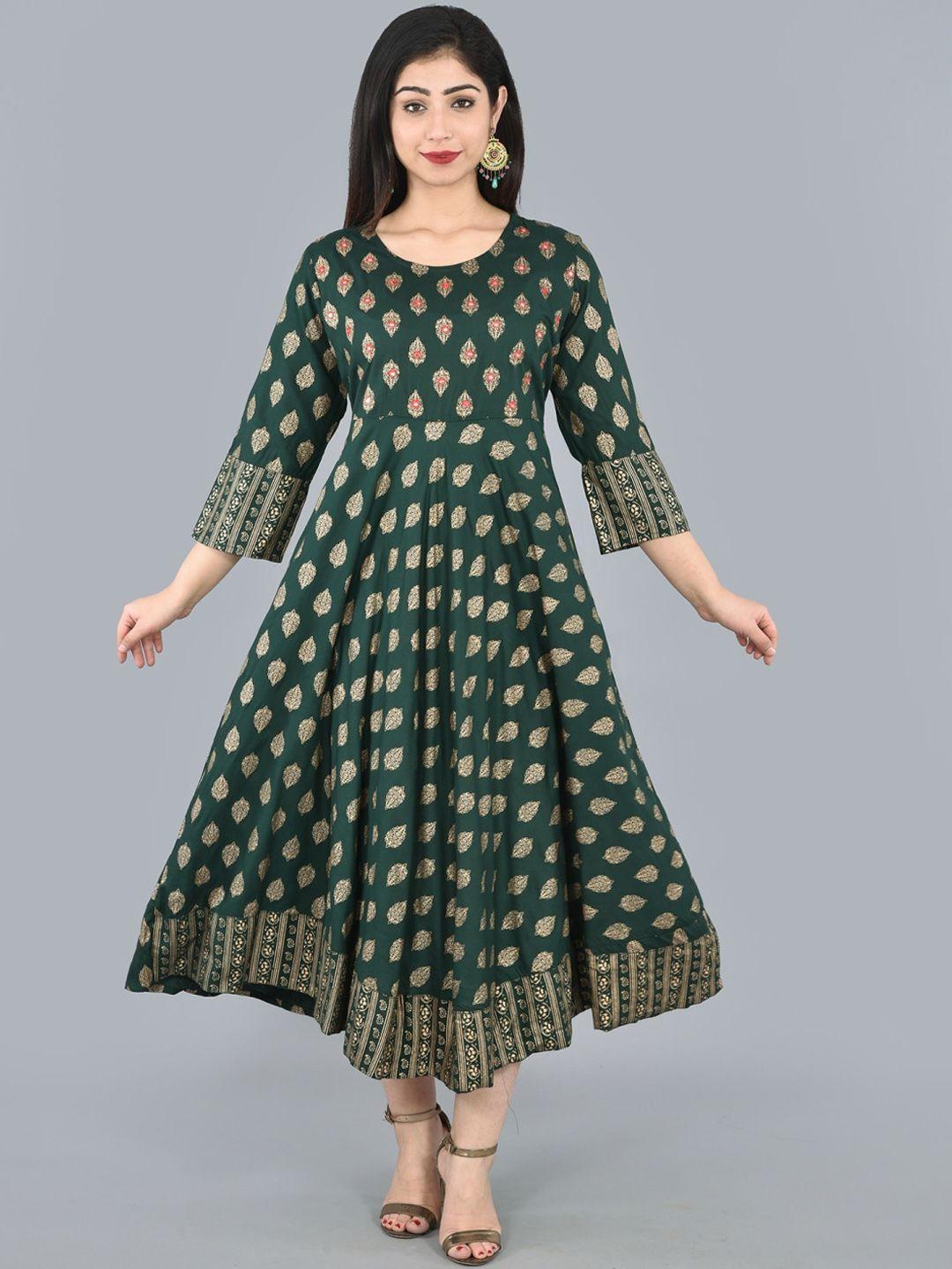 kalini ethnic motifs printed fit & flare ethnic dress