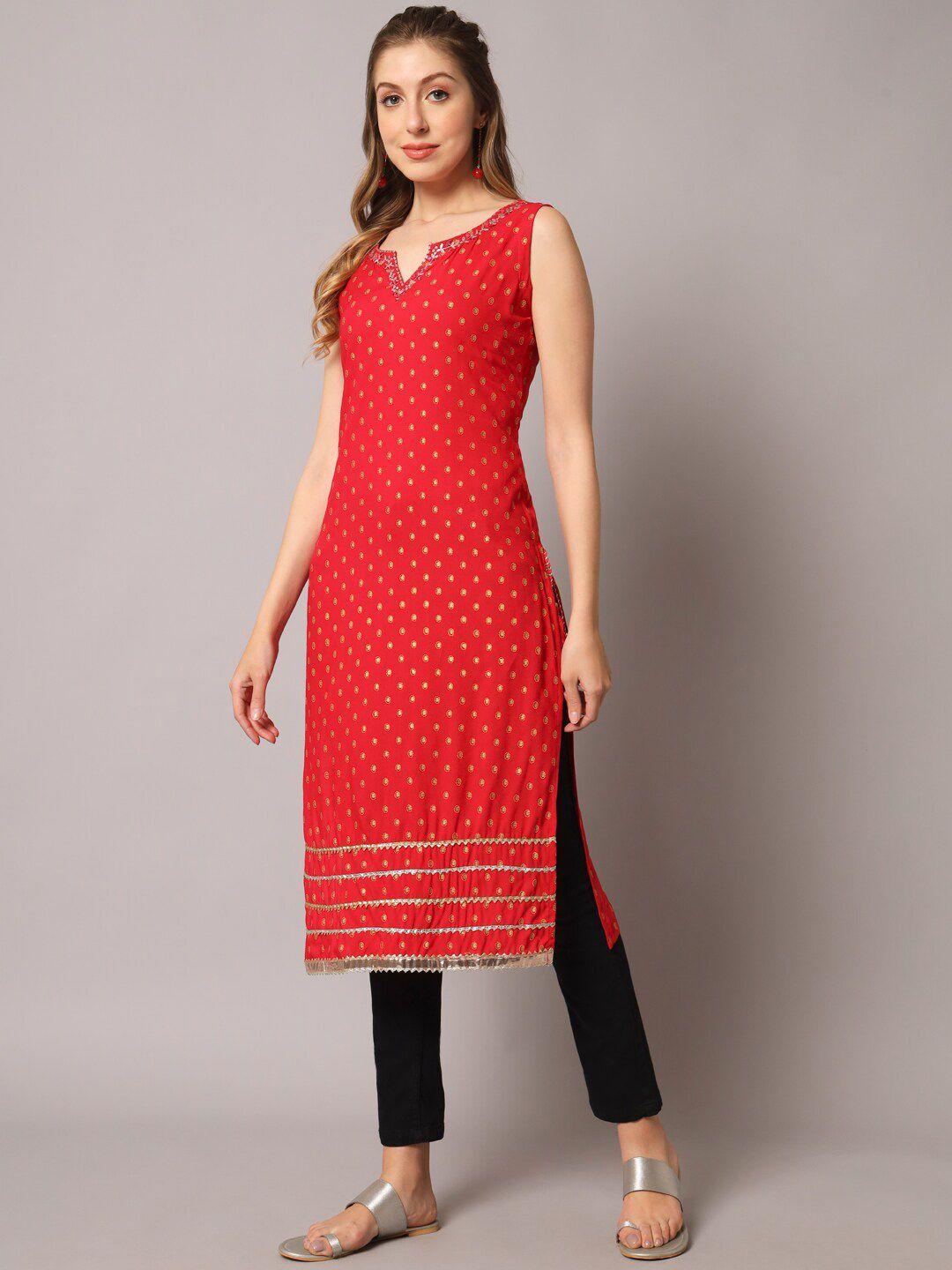 kalini ethnic motifs printed gotta patti detail straight kurta