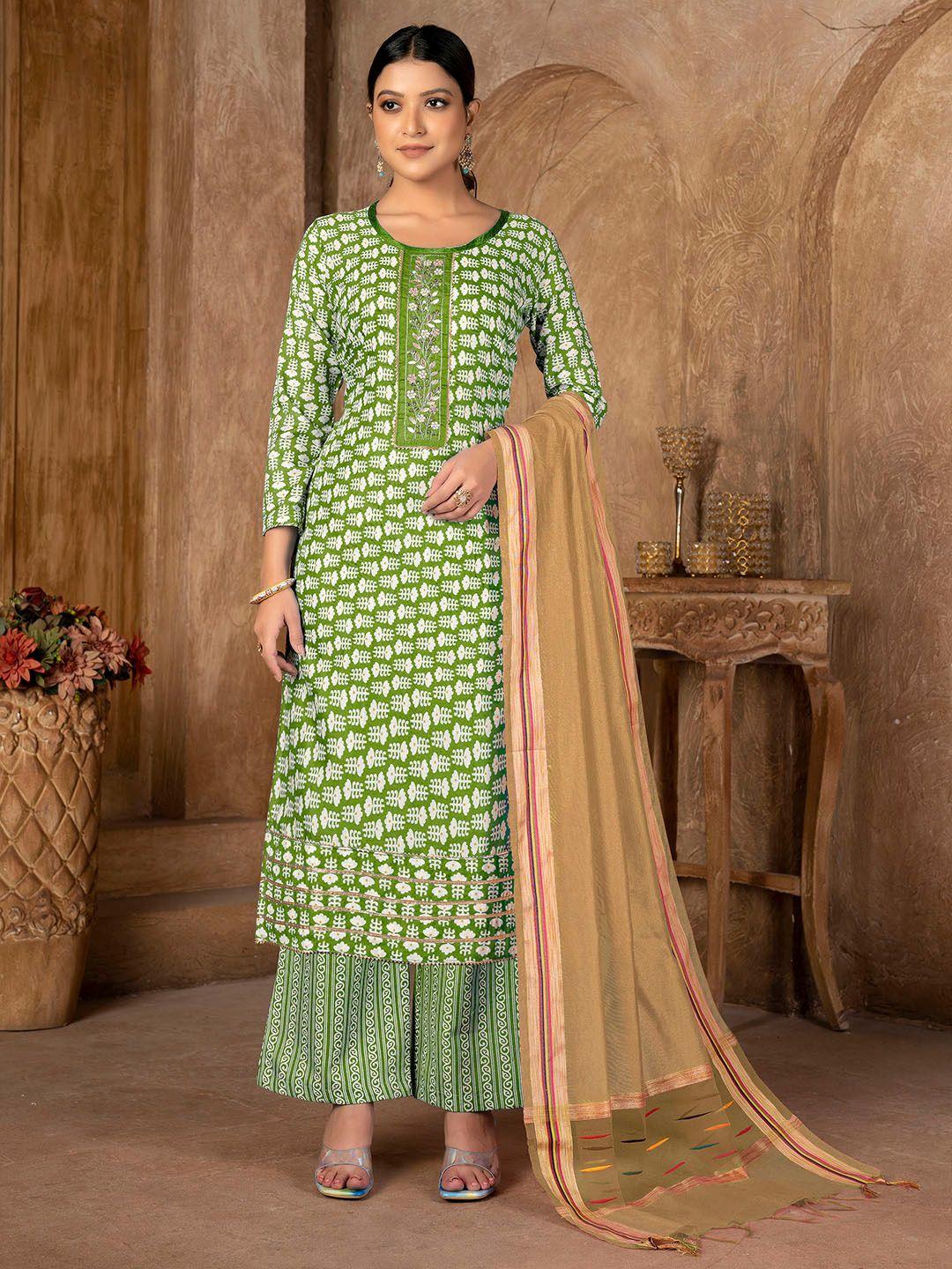 kalini ethnic motifs printed gotta patti pure cotton unstitched dress material