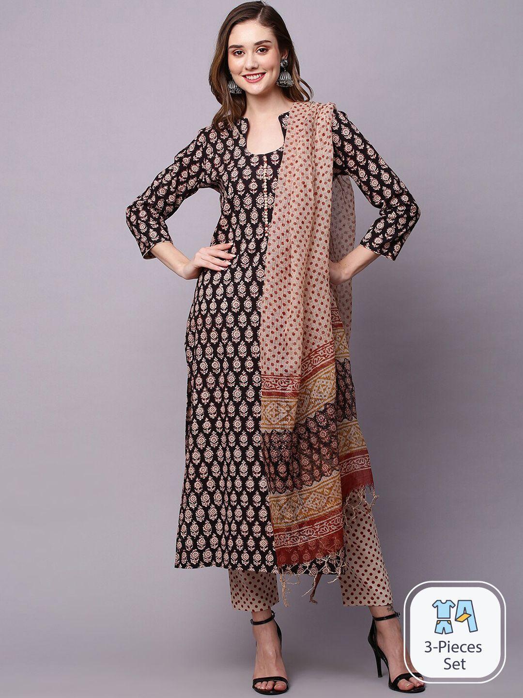 kalini ethnic motifs printed kurta with trousers & dupatta