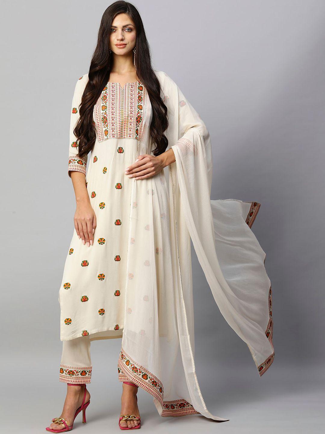 kalini ethnic motifs printed kurta with trousers & dupatta