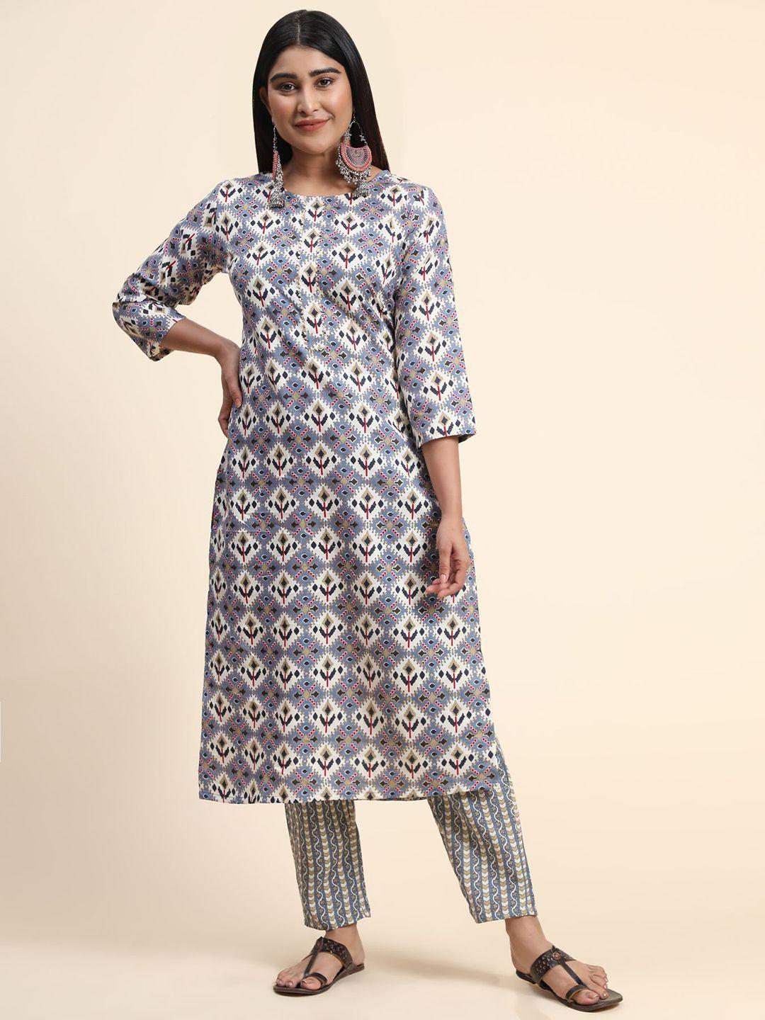 kalini ethnic motifs printed kurta with trousers