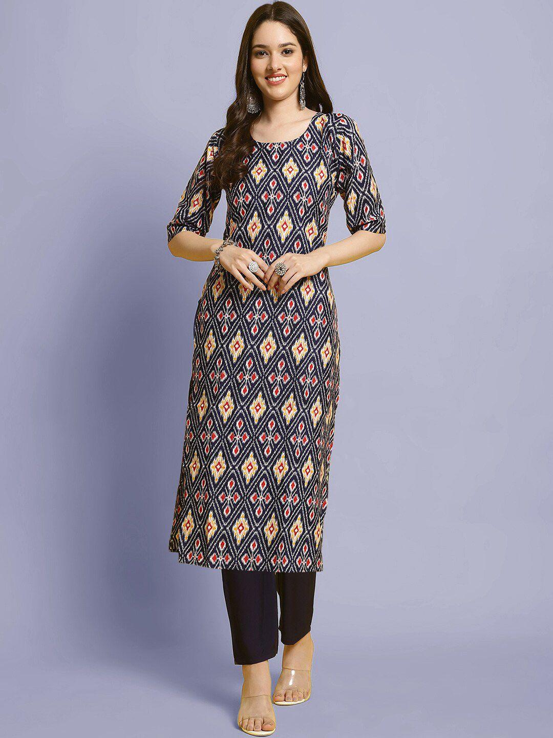 kalini ethnic motifs printed kurta with trousers