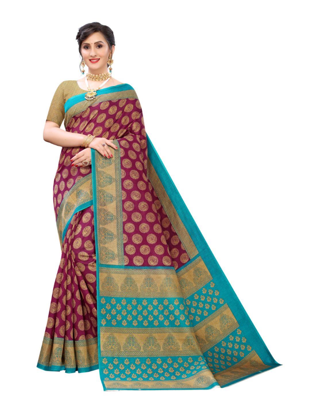 kalini ethnic motifs printed mysore cotton silk saree