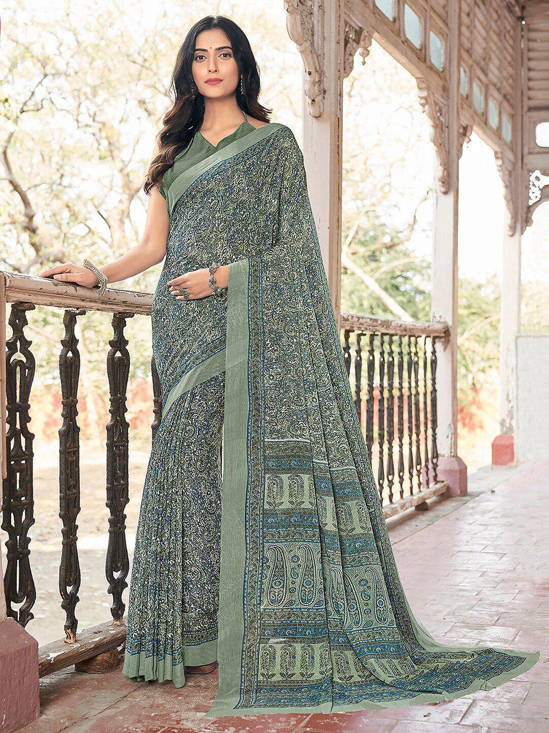 kalini ethnic motifs printed pure chiffon saree