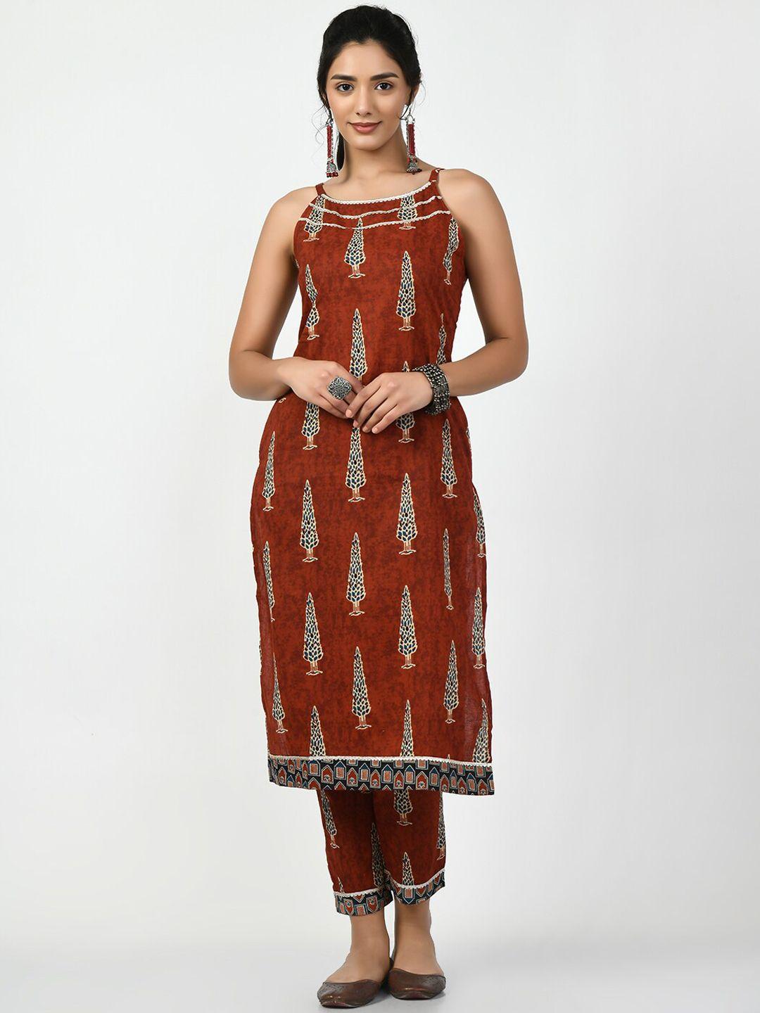 kalini ethnic motifs printed pure cotton kurta
