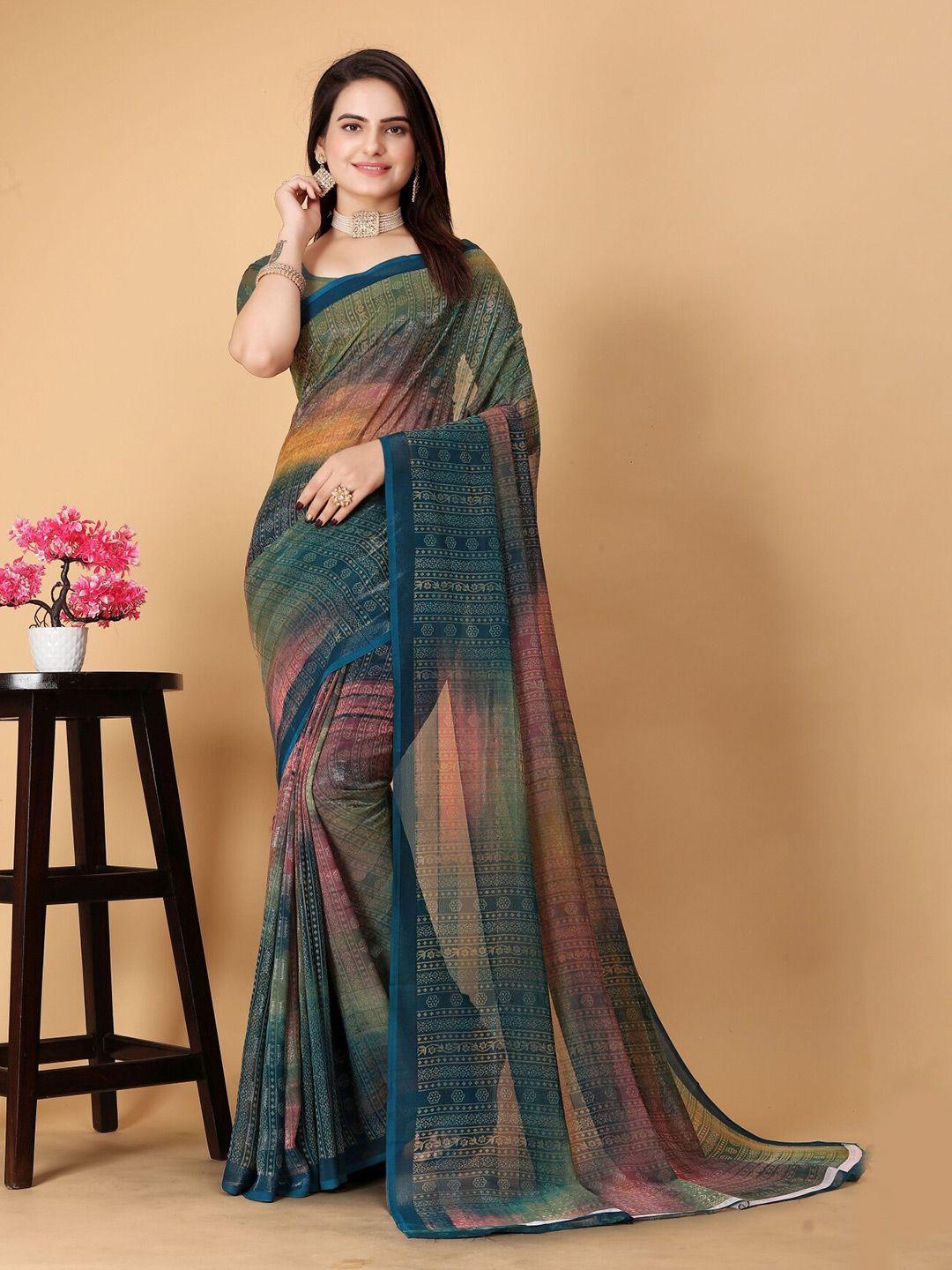 kalini ethnic motifs printed pure georgette saree