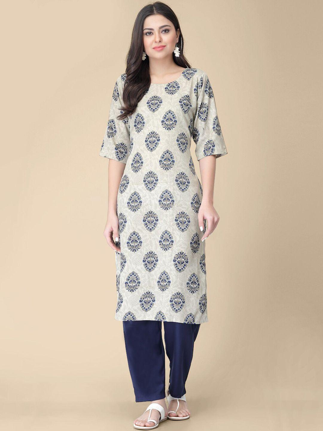 kalini ethnic motifs printed regular kurta with trousers