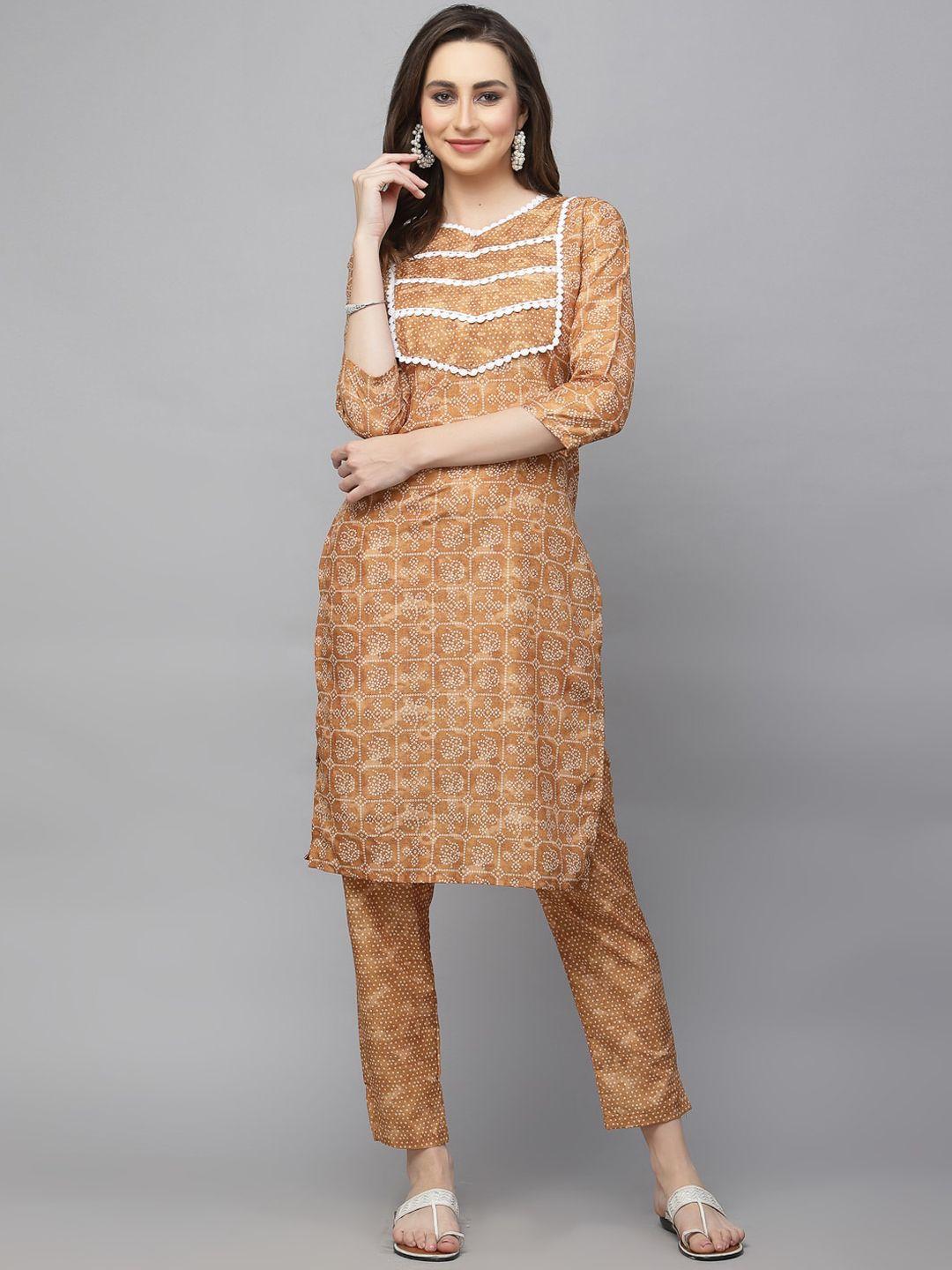 kalini ethnic motifs printed regular kurta with trousers