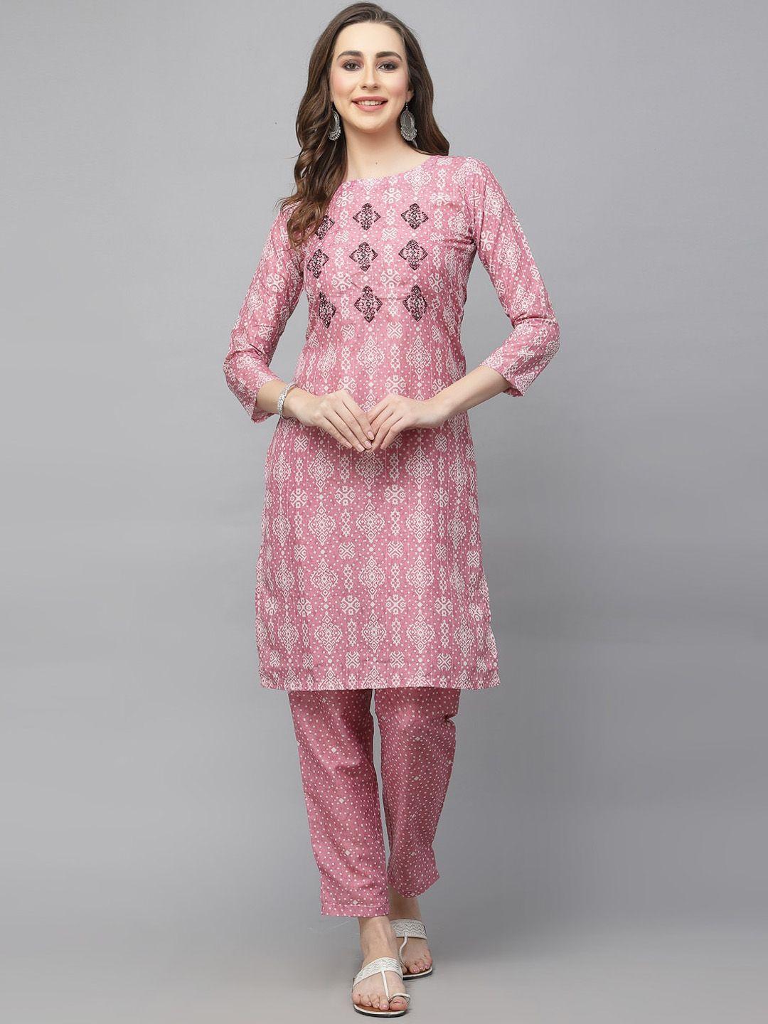 kalini ethnic motifs printed regular kurta with trousers