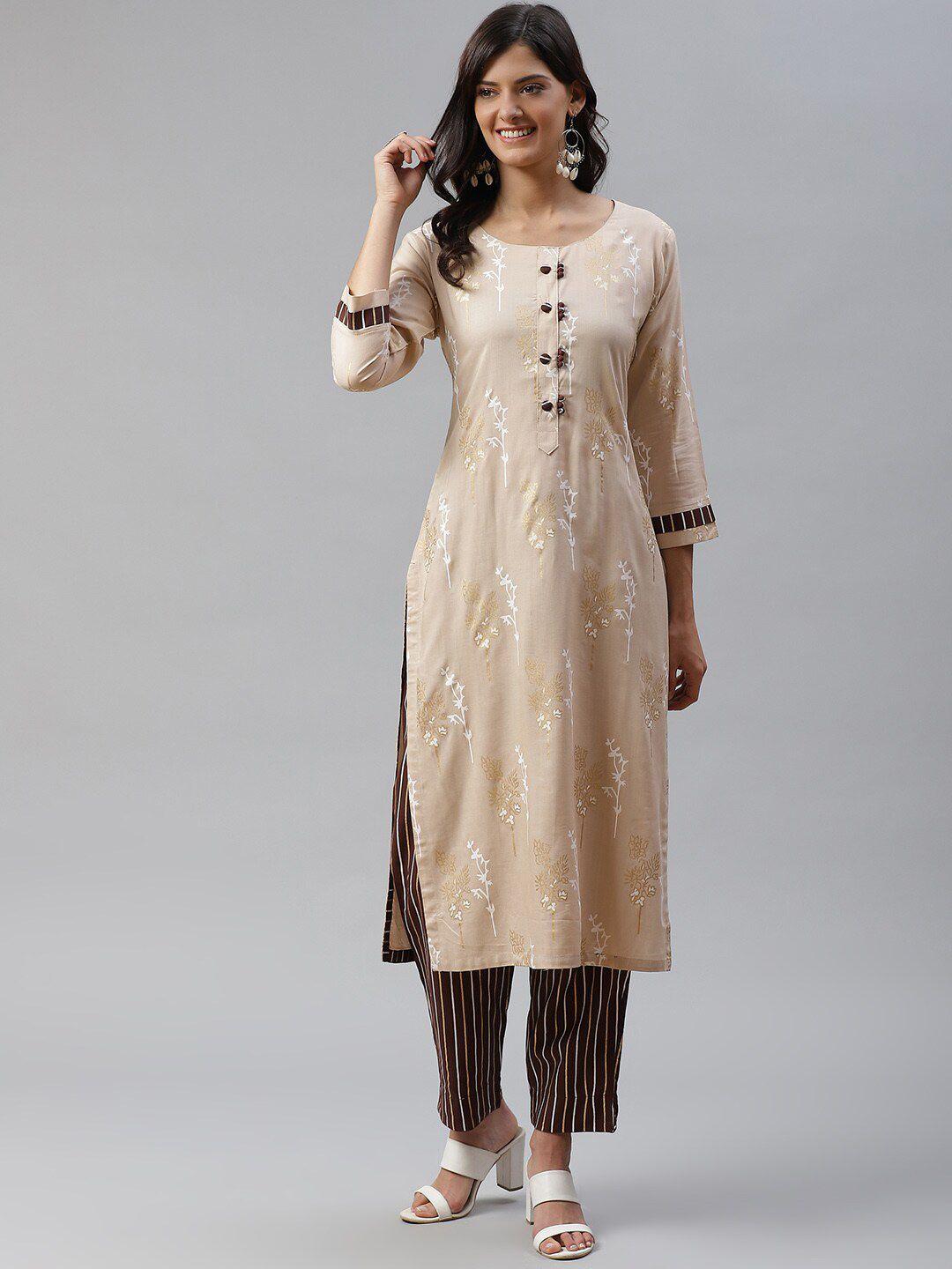 kalini ethnic motifs printed regular kurta with trousers