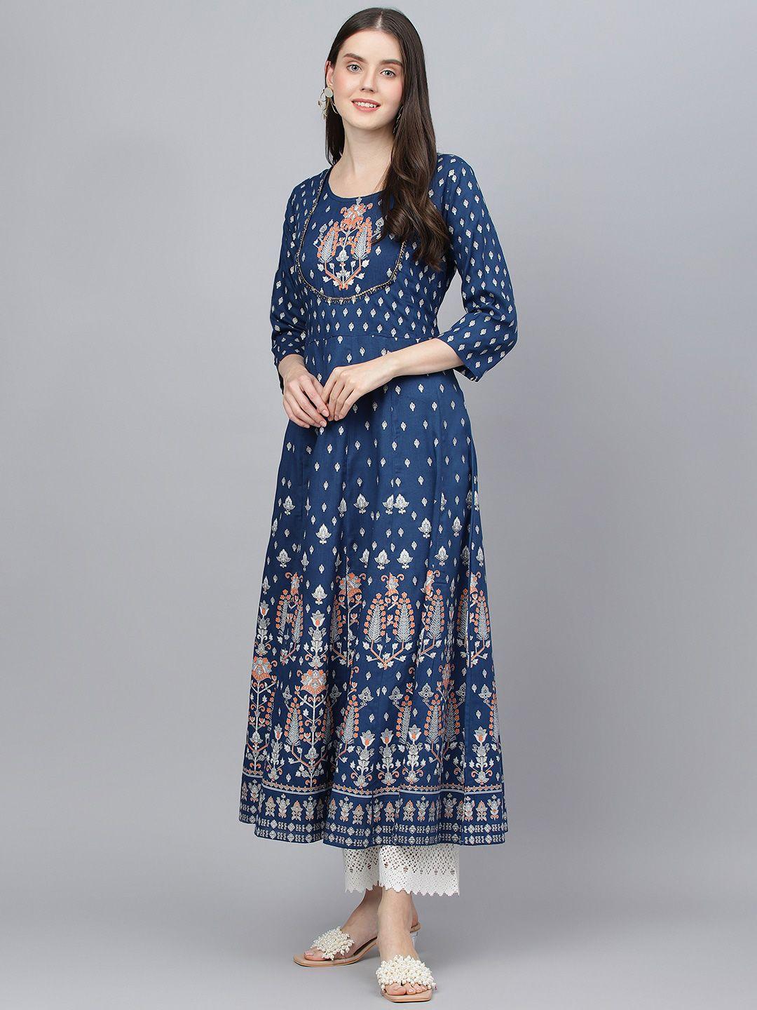 kalini ethnic motifs printed sequinned anarkali kurta