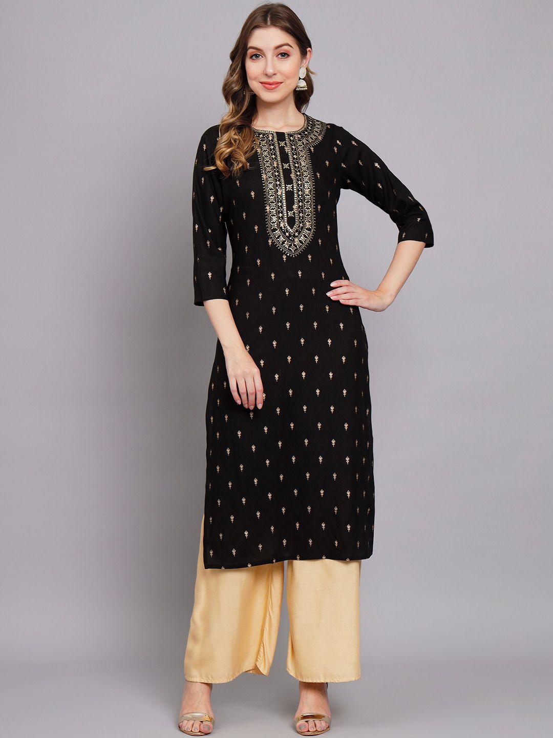 kalini ethnic motifs printed sequinned floral kurta