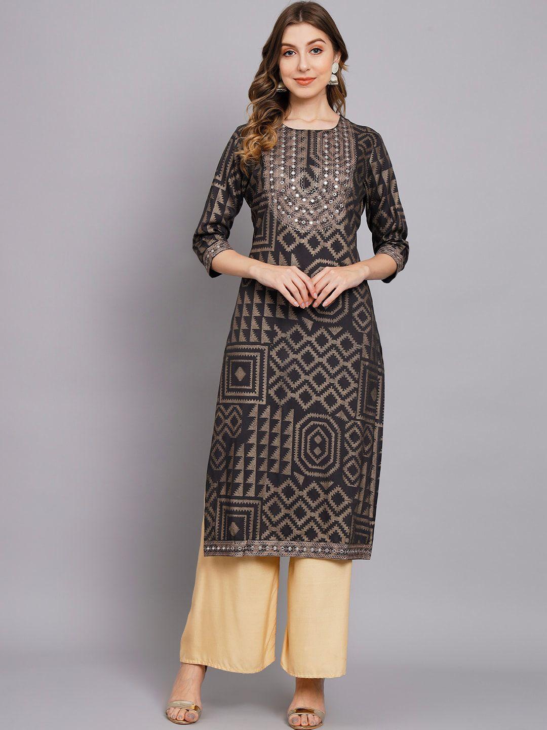 kalini ethnic motifs printed sequinned kurta