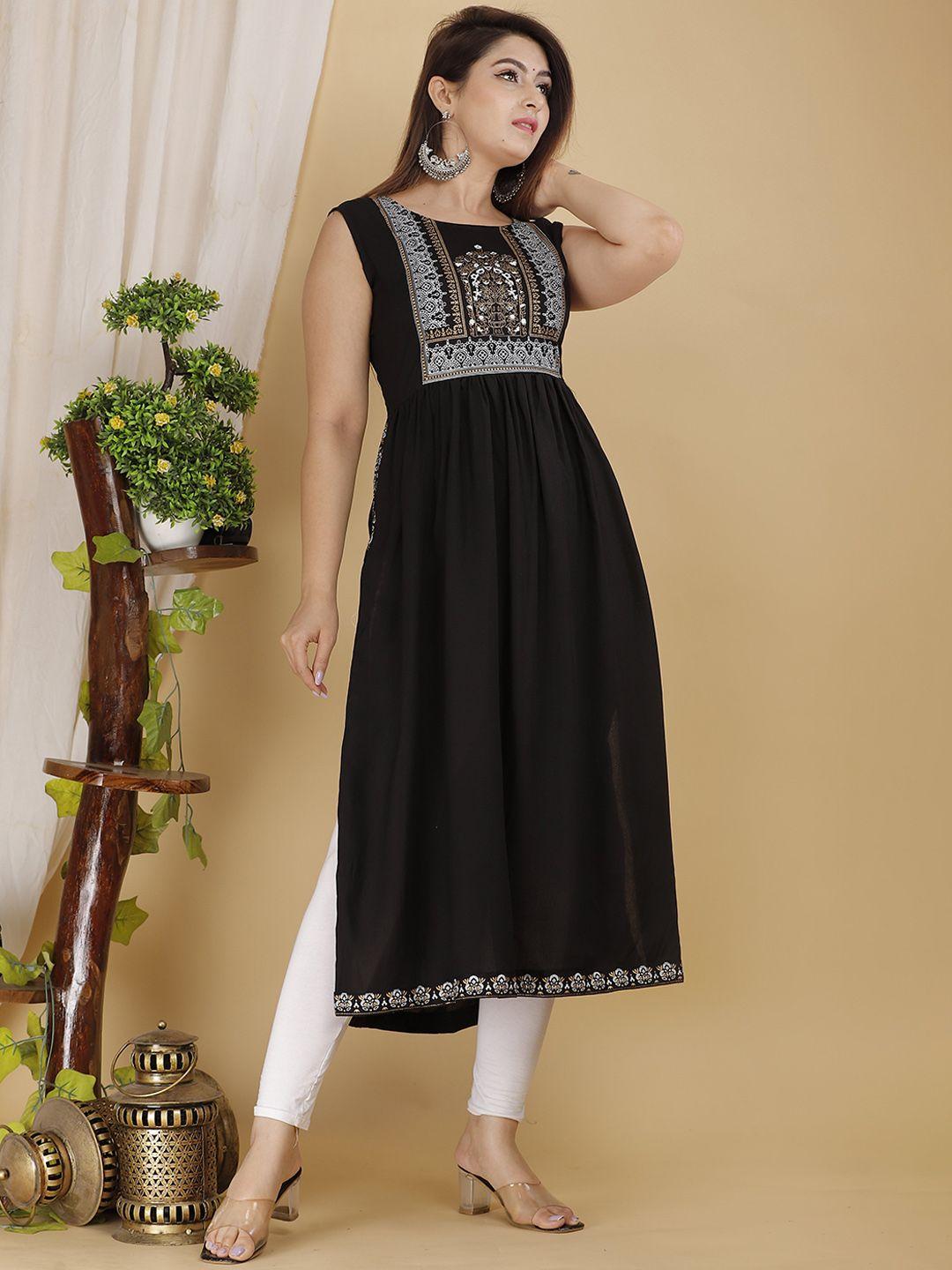 kalini ethnic motifs printed sleeveless a-line kurta