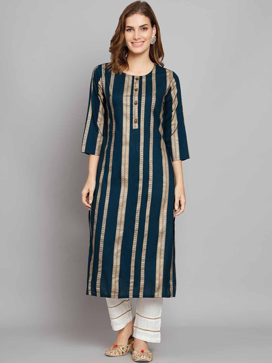 kalini ethnic motifs printed straight kurta with palazzos