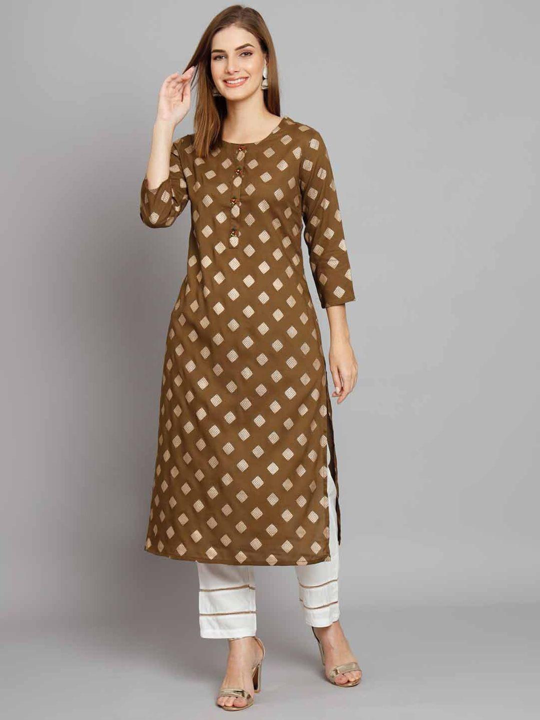 kalini ethnic motifs printed straight kurta with trousers