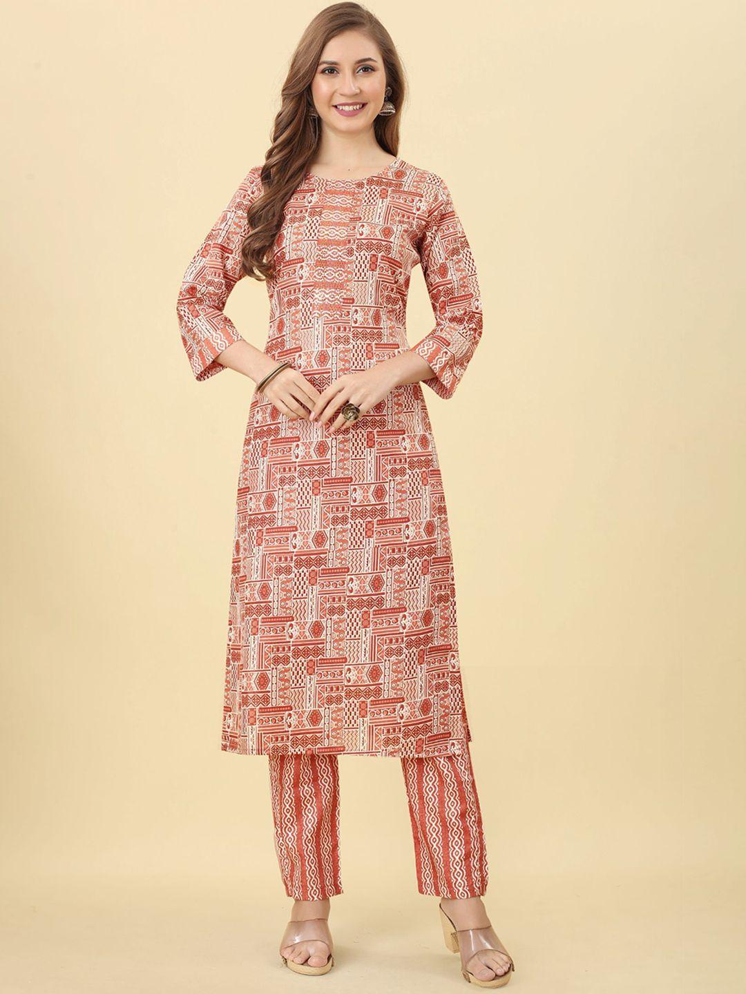 kalini ethnic motifs printed straight kurta with trousers