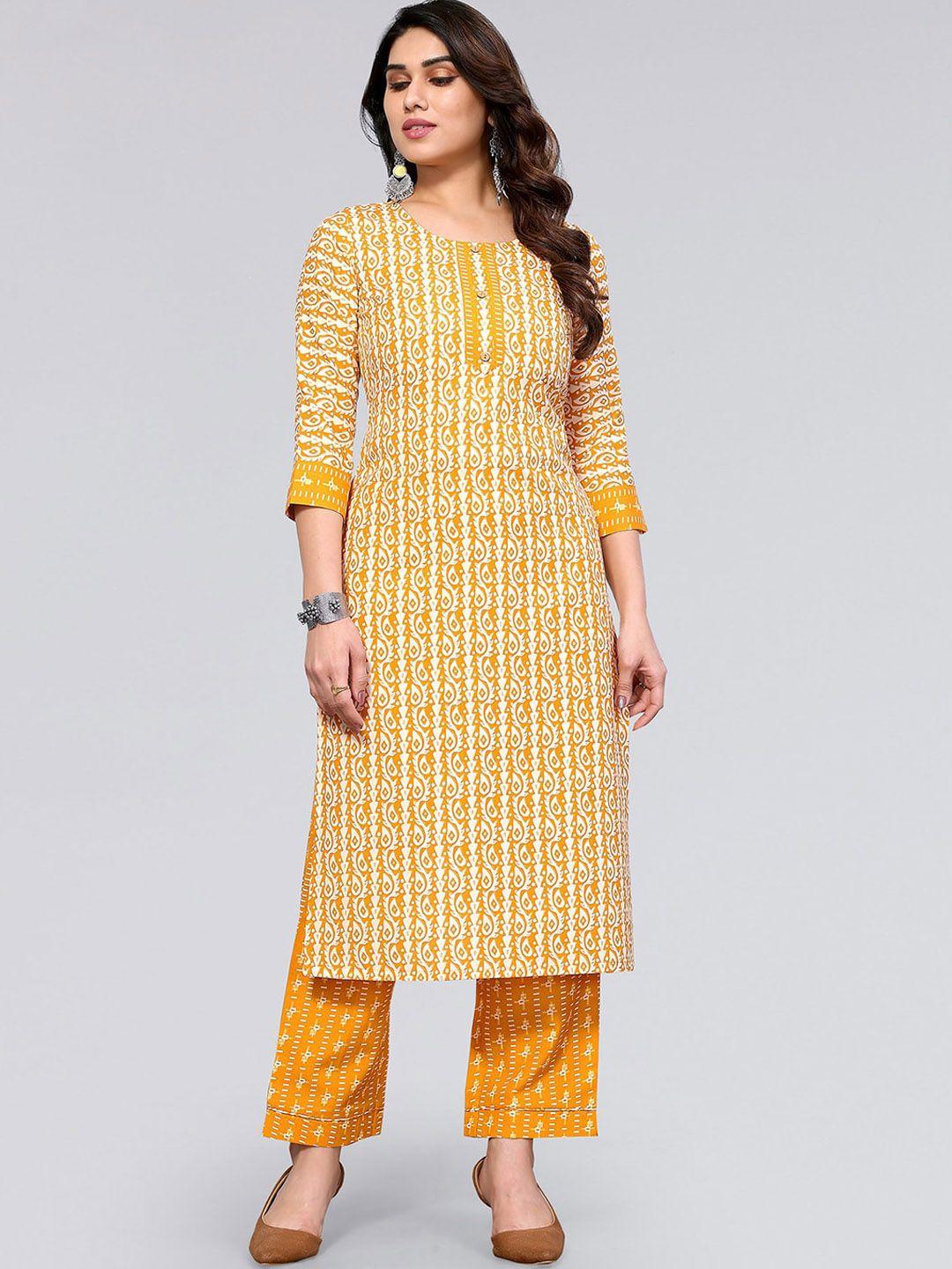 kalini ethnic motifs printed straight kurta with trousers