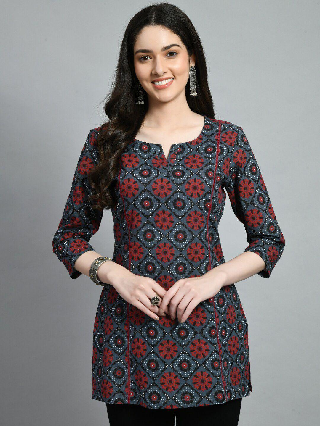 kalini ethnic motifs printed straight kurti